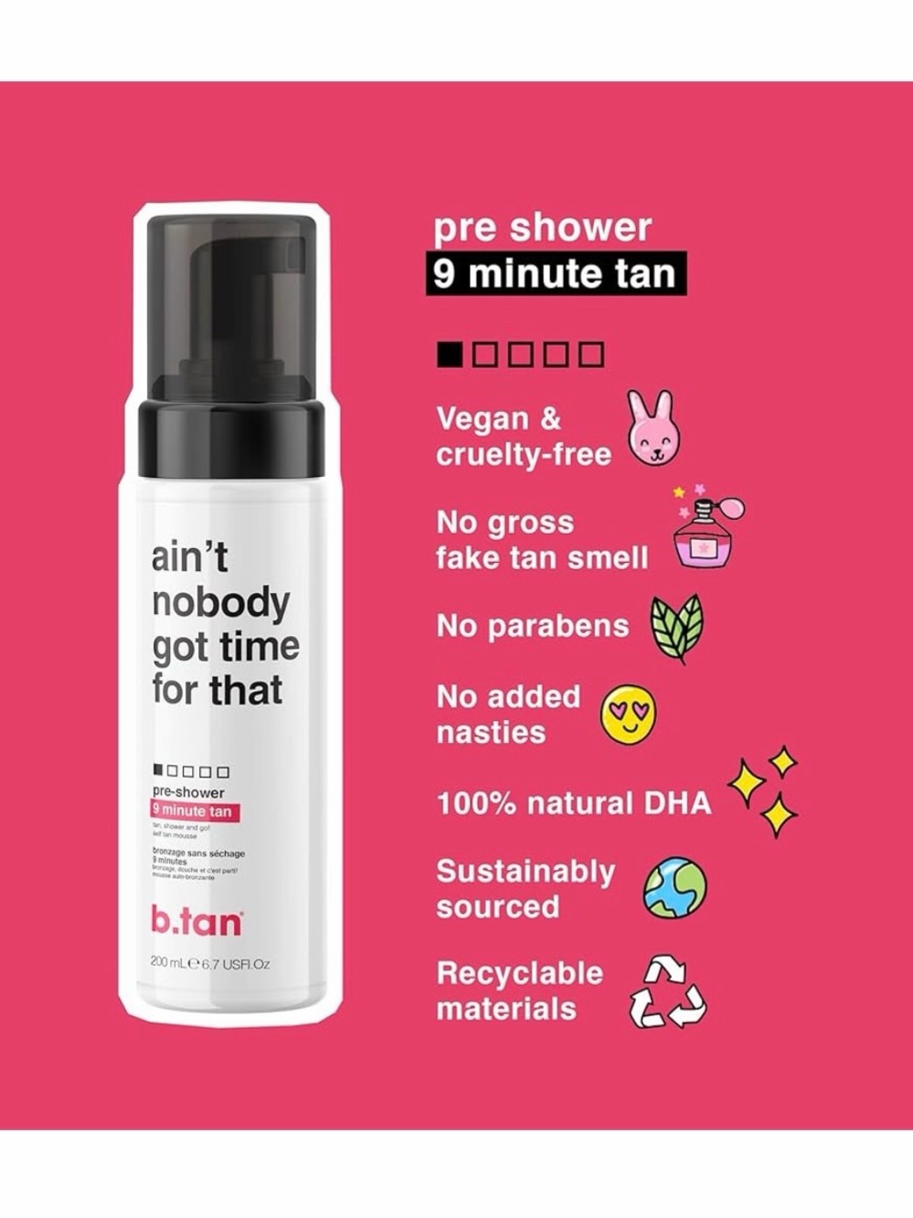 b.tan Pre-Shower 9 Minute Tan Foam